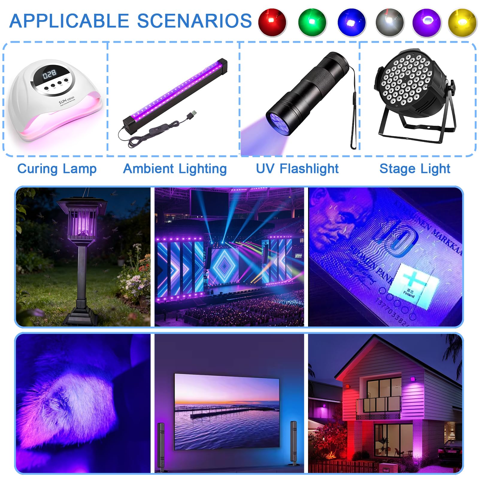Amazon.com: LEDGUHON 5Pcs 3W Blacklight Bright 410nm UV High Power