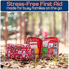 KeepGoing Travel First Aid Kit for Kids - 130 Pc. for Car, Home, Purse, Diaper Bag & Backpack with Latex-Free Bandages - Mini First Aid Kit Travel Size TSA-Approved