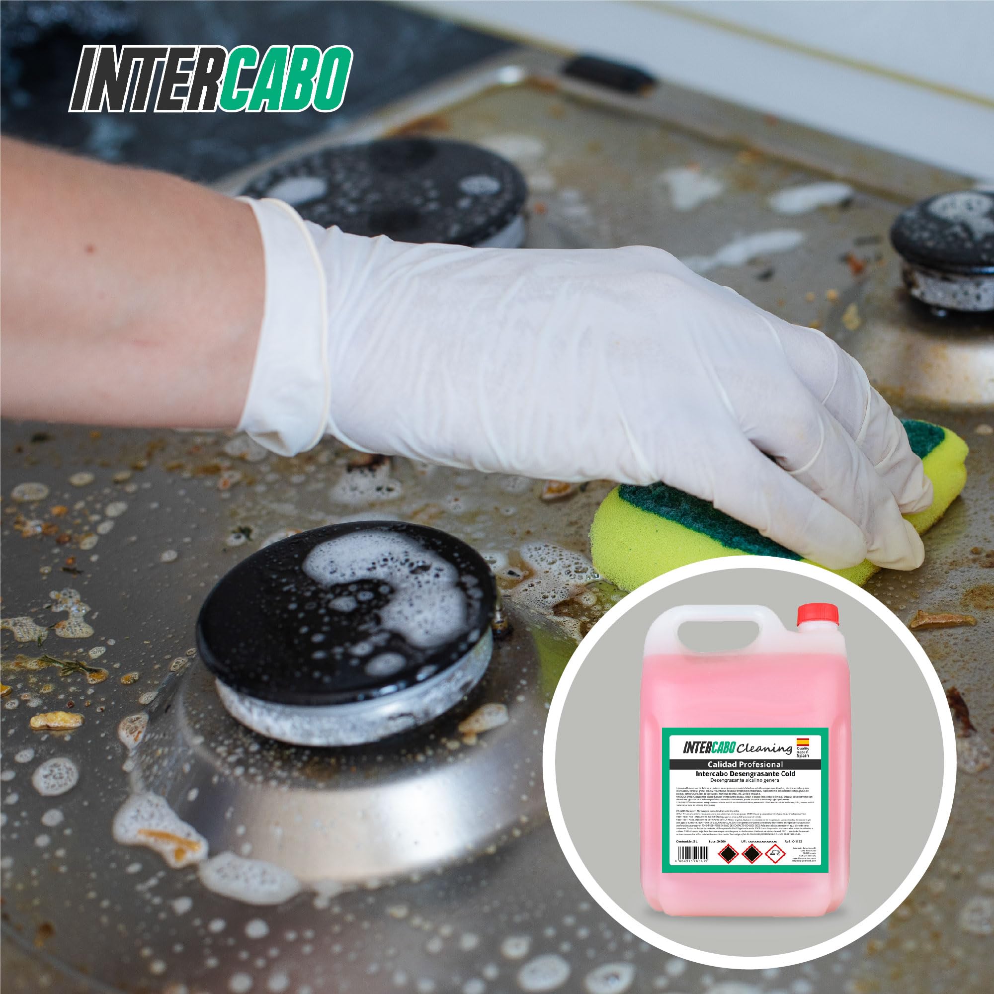 Sgrassatore Alcalino Professionale – 5 litri – Rimuove grasso ostinato da piani cottura, forni e superfici lavabili – Detergente concentrato per cucine industriali