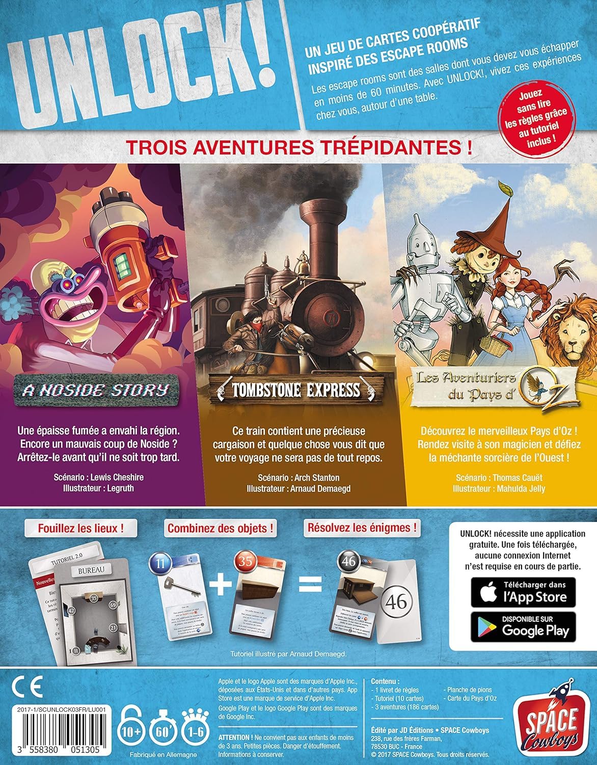 Asmodee - Unlock! : Secret Adventures - Space Cowboys - Jeux de société - Jeu de Cartes - Escape Game - Adultes et enfnats à partir de 10 Ans - 1 à 6 Joueurs - 60 Minutes