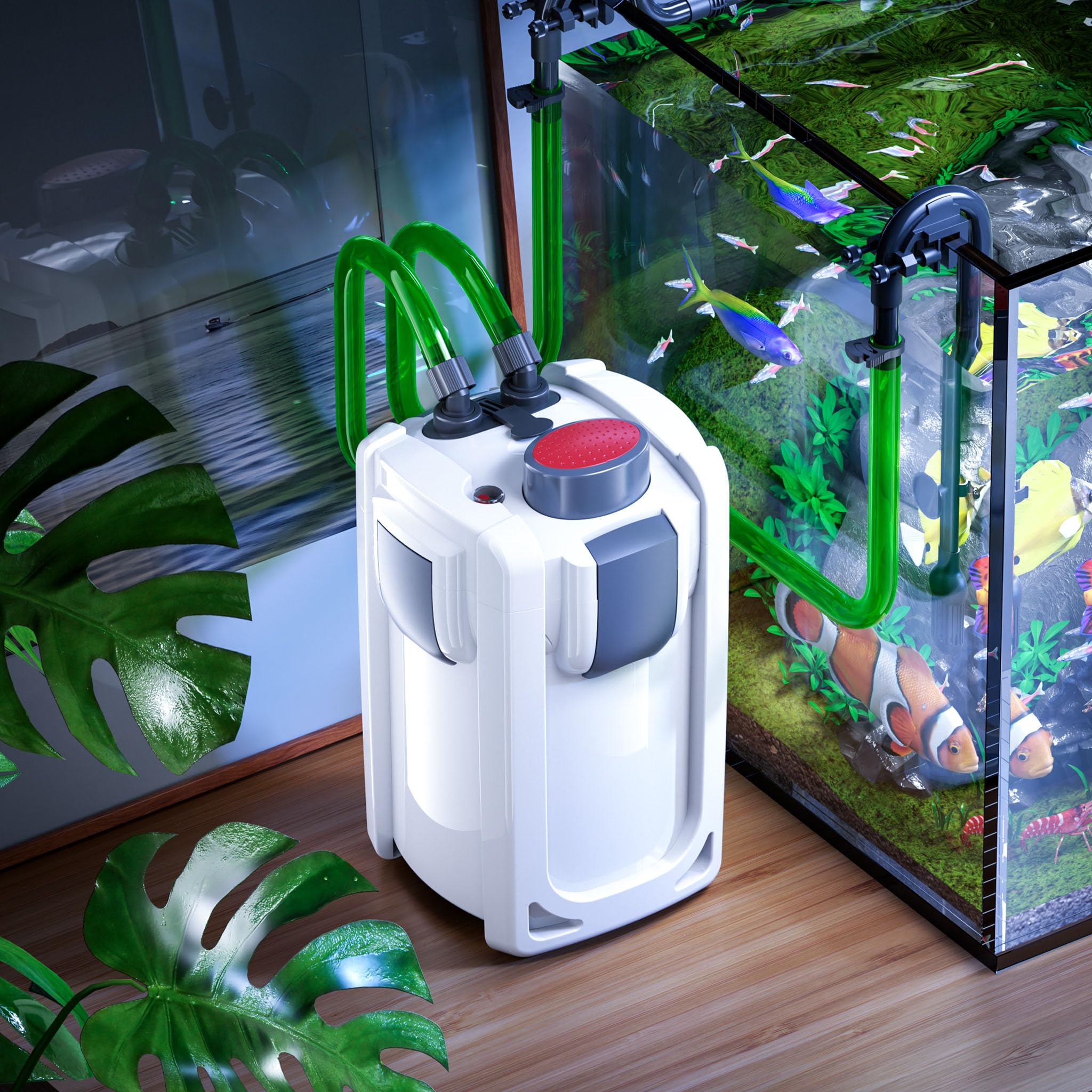 SunSun HW-702A Aquarium Außenfilter 1000 L/h 24 W, 3 Stufen, Filterpumpe, Filtermedien
