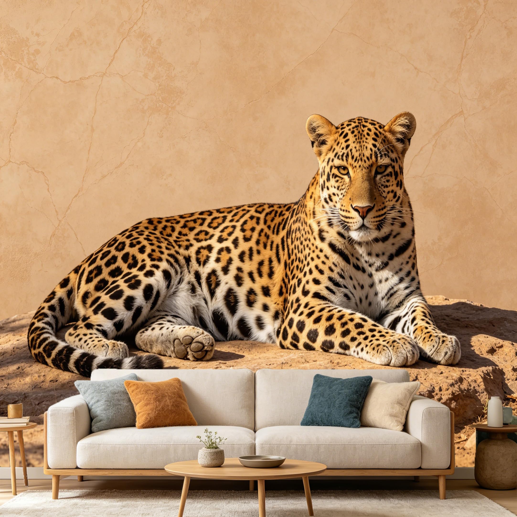 Custom Size Wall Mural Tropical Leopard Wildlife Animal Jungle Safari Nature Scenery SelfAdhesive Art Prints wall Fabric（No PVC） Removable Wallpaper Home Bedroom Decor