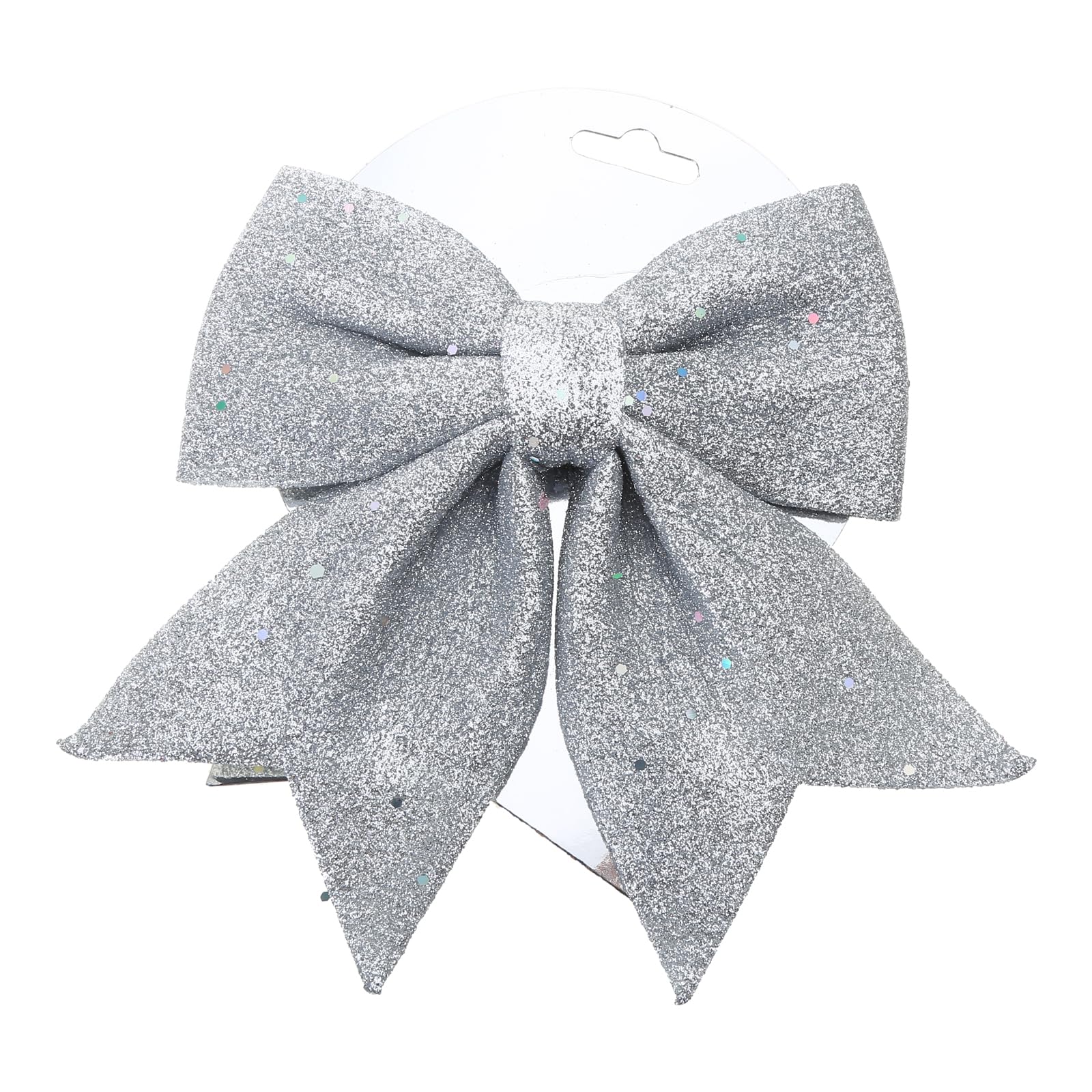 Carotoe Silver Glitter Butterfly Bow Christmas Decor Perfect Christmas Tree Wreath Ornaments Festive Pendant Festival Atmosphere Glitter Bow Decor Korean Fashion Tree Wreath Decorative Accessories