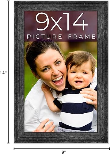 Miniatura 10 de Marco de madera real negro de 9 x 14 pulgadas de ancho de 1.5 pulgadas  Profundidad del marco interior de 0.5 pulgadas  Marco de fotos envejecido