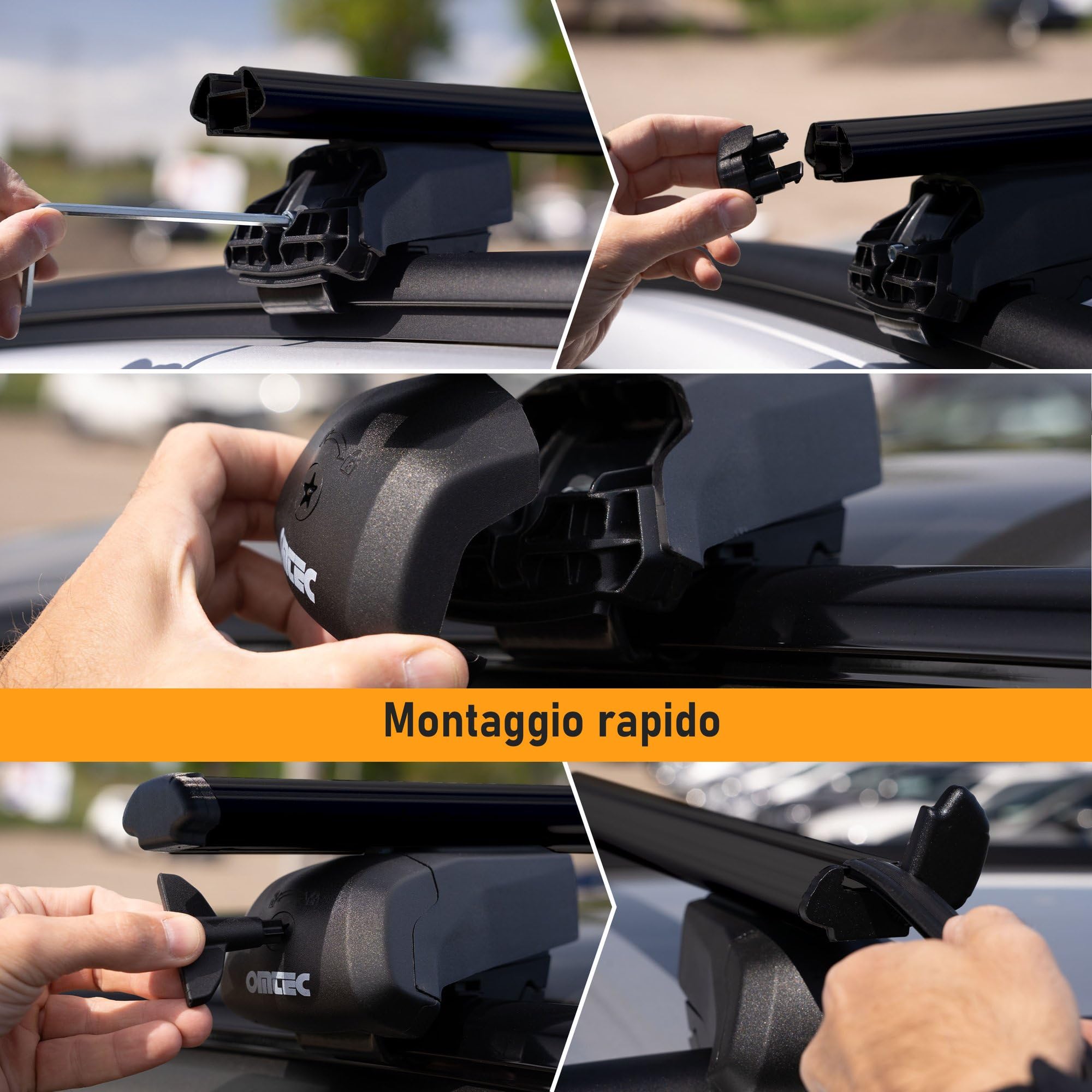 CHROMEMASTER Portapacchi da Tetto, Barre Tetto; Compatibile con Mercedes GLC 2015-2022; Per il Trasporto di Box da Tetto, Portabiciclette, Scala | Struttura Leggera e Resistente in Alluminio