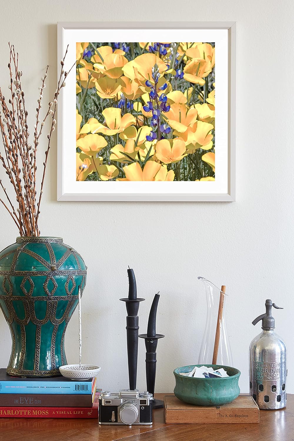Poppy Flower Photograph in Arizona Desert at Picacho Peak as Bright Vibrant Bold Wall Decor on Framed Canvas