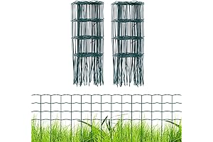 Two Rolled Green Garden Fences - A Verdant Yard Border