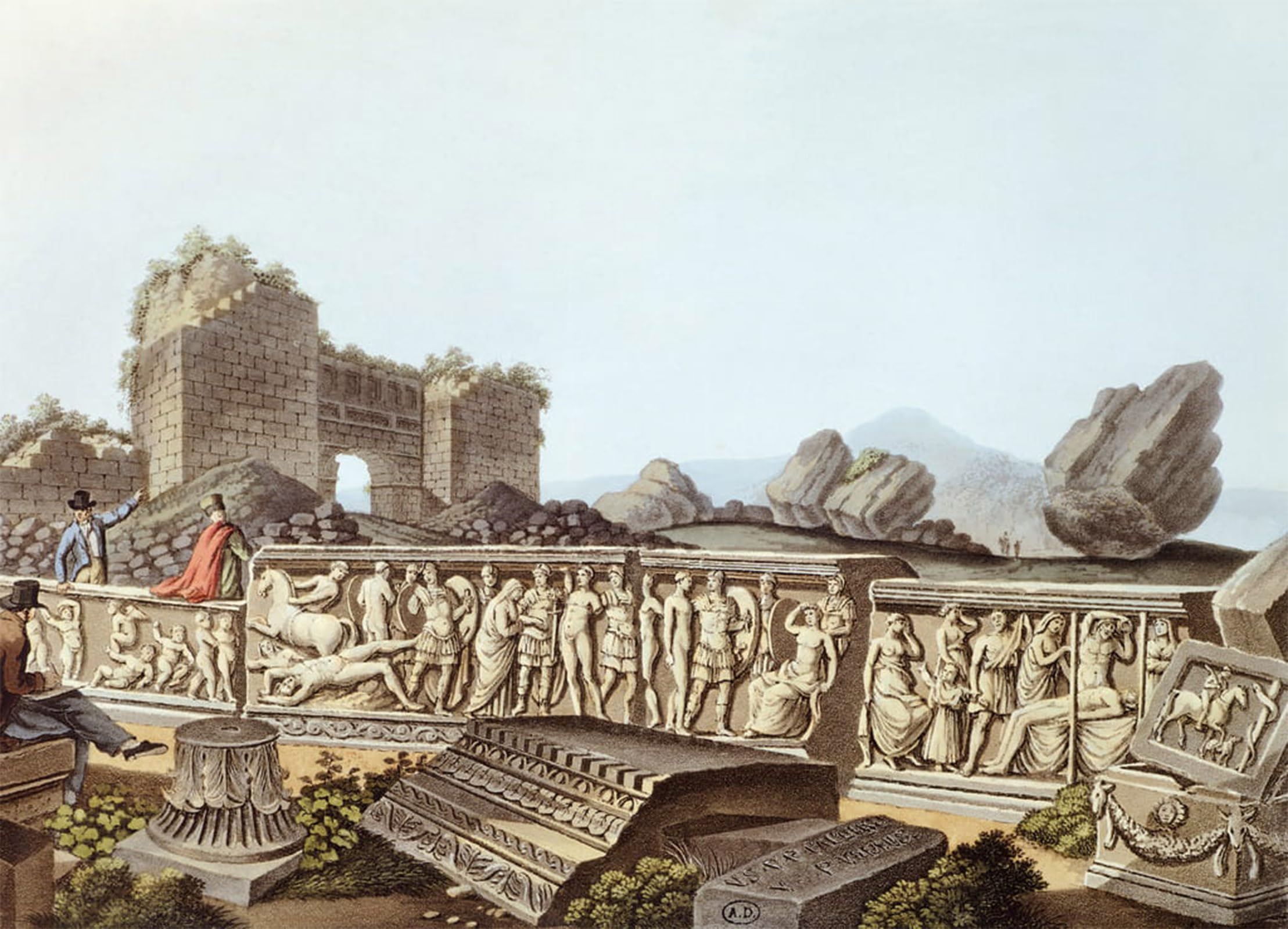 SERENDIPITP Retro Picture Poster Wall Art Pictures Painting the Ruins of Ephesus in Turkey Illustration by Mayer Wall Art Canvas Print for Wall Decor 60x90cm