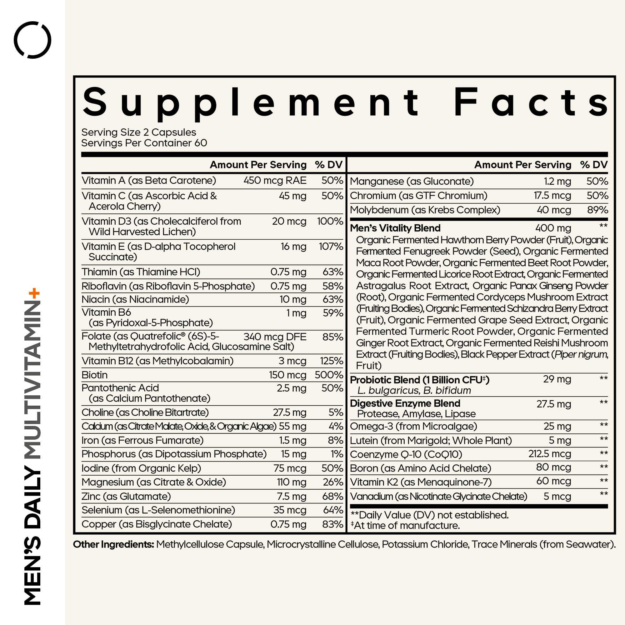 Codeage Men's Multivitamin, Whole Food, Probiotics, Omega-3, 120 Capsules — Amazon image 2