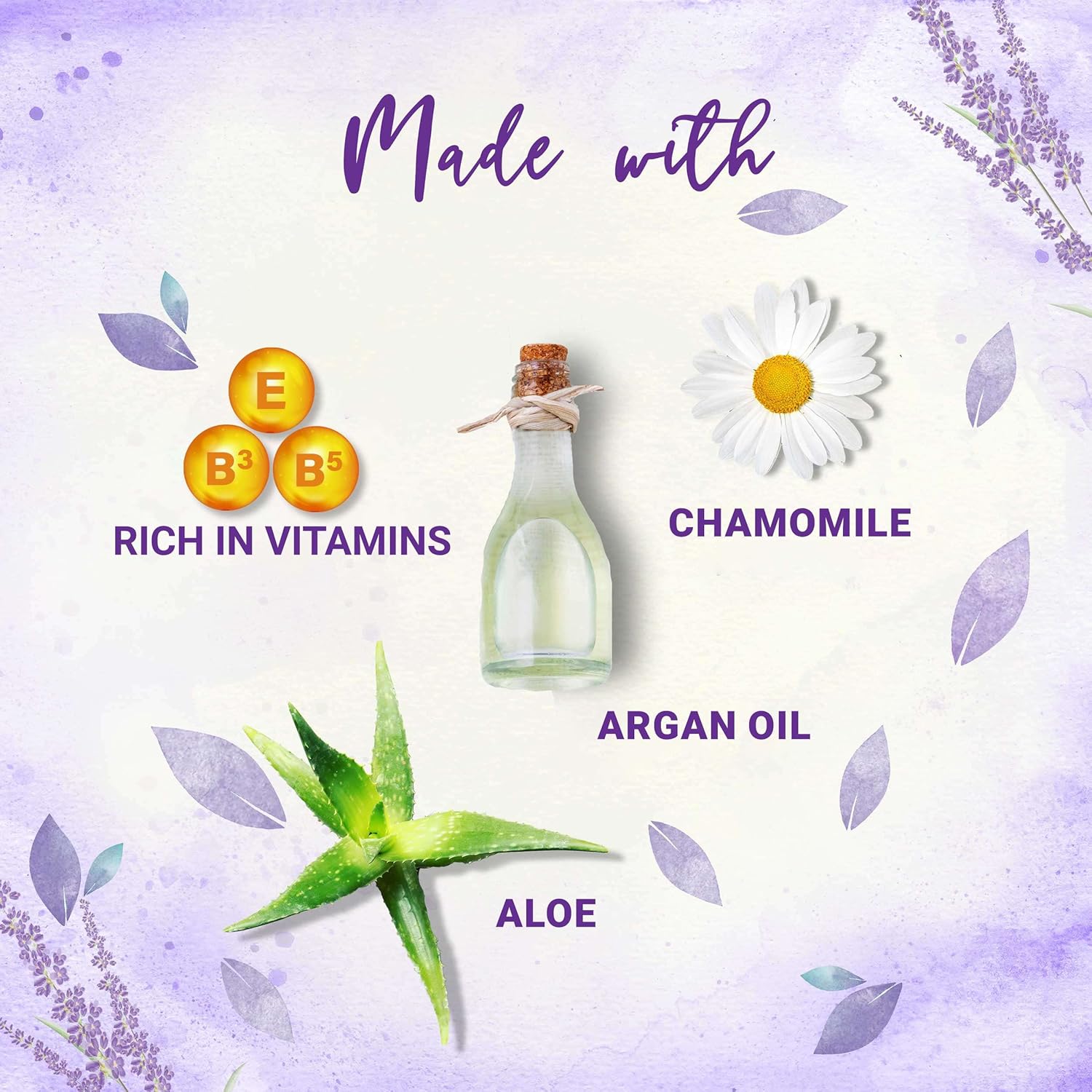 Lavender Scented Hypoallergenic Shower Free Shampoo Cap with Argan Oil