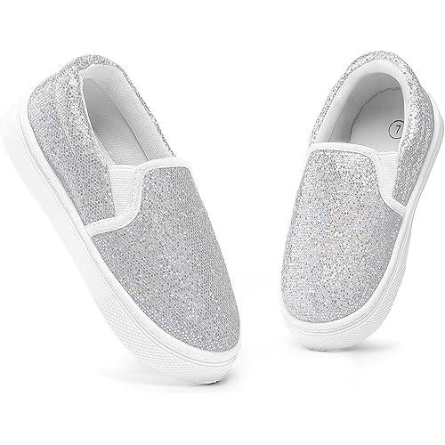 K KomForme Toddler Sneakers for Girls Boys Slip On Canvas Walking Shoes