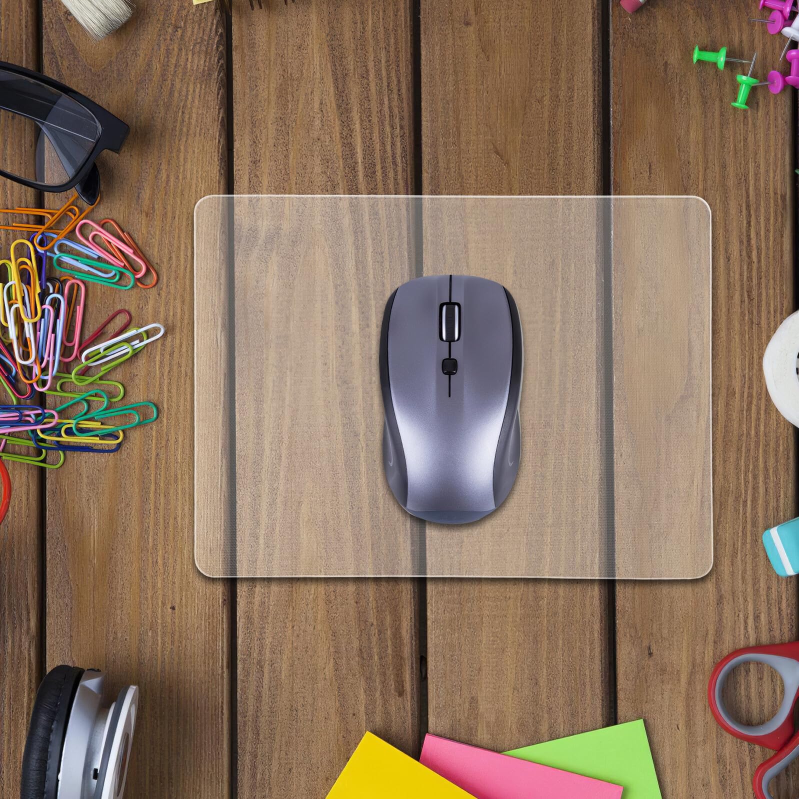 ULTECHNOVO Tappetino per Mouse in Vetro Trasparente Superficie Rigida per Gaming e Desktop Resistente ai Graffi e Facile da Pulire