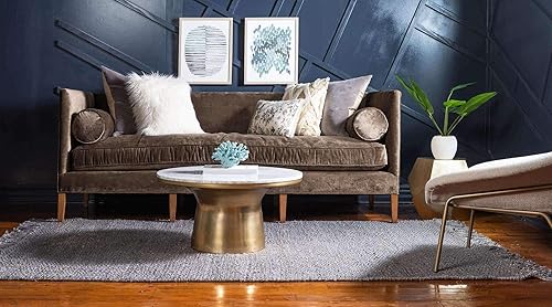 Miniatura 3 de Unique Loom Chunky Jute Collection - Alfombra de área sólida, transitoria, bohemia, 2 pies 0 pulgadas x 3 pies 0 pulgadas, gris