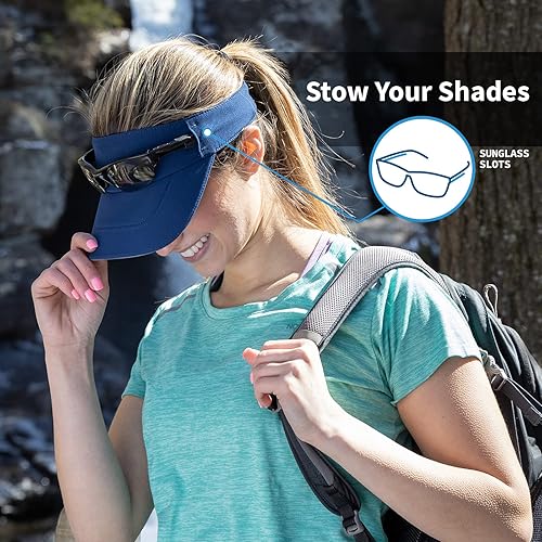 Miniatura 3 de TrailHeads Visera solar para mujer Viseras recicladas para correr para mujer tenis, golf, softbol, verano Viseras de mujer