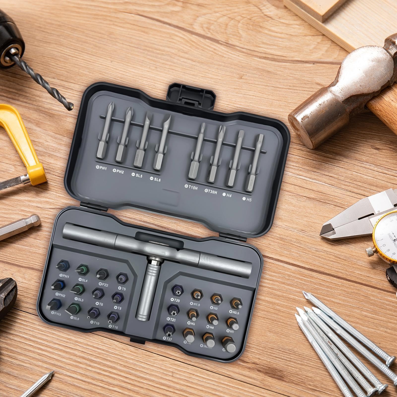 Set di cacciaviti a cricchetto, 32 in 1, universale, multipunta, portatile