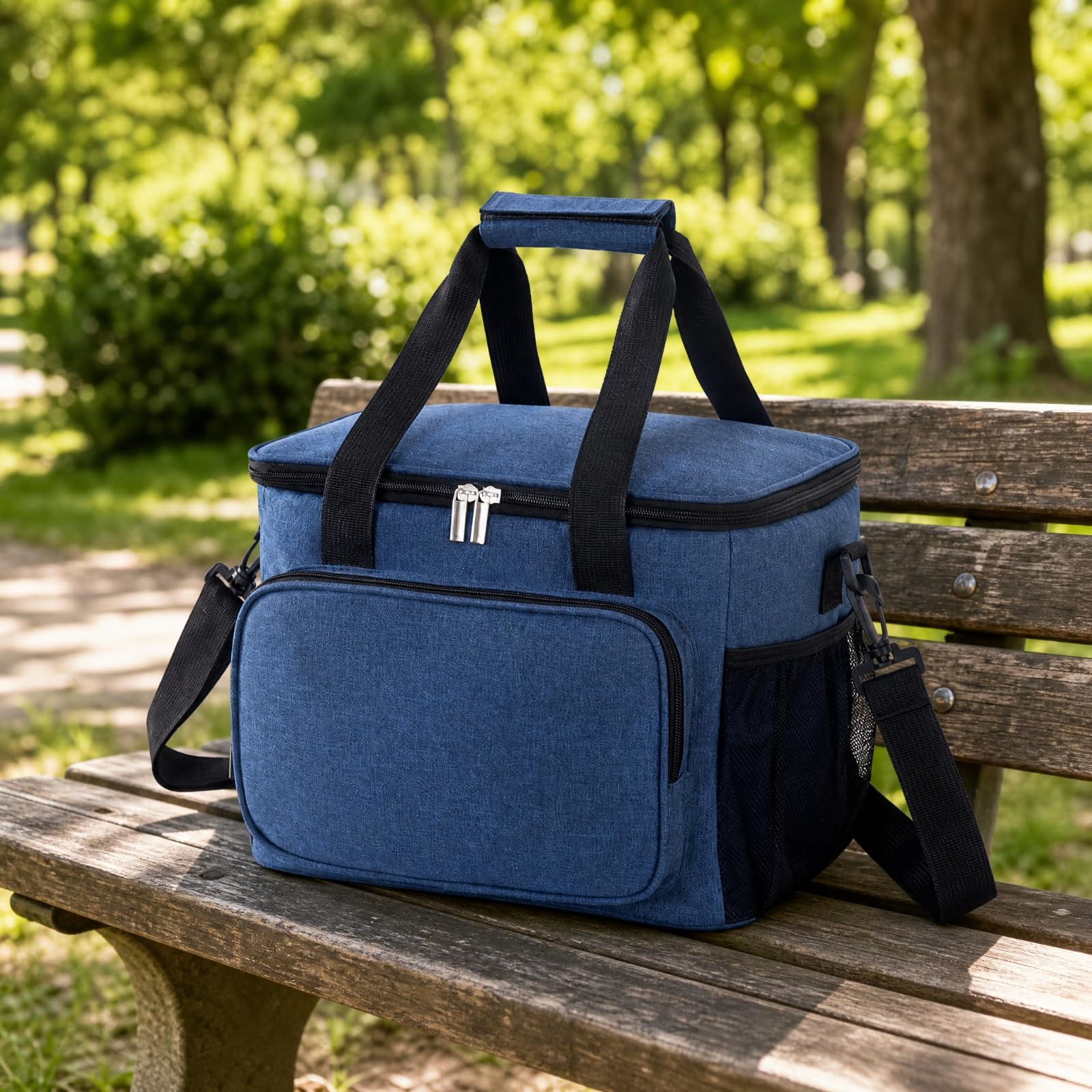 c à Déjeuner Isotherme 25 Grande Capacité c à Déjeuner Isotherme Poche Zippée Avant Glacière Bandlière Amovible, 25L
