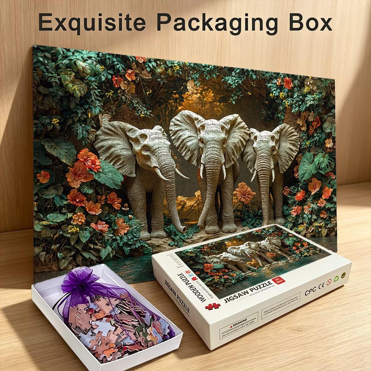 Puzzle 1000 Pezzi, Puzzle Elefante, Legno Pezzi, Regalo Donna Uomo -11831