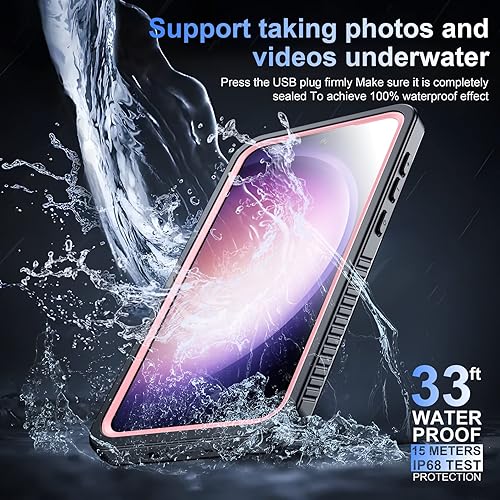 Miniatura 3 de Temdan Funda para Samsung Galaxy S23, lente y protector de pantalla incorporados a prueba de agua cuerpo completo a prueba de golpes a prueba de