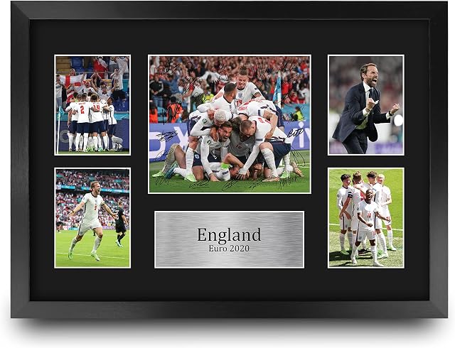 HWC Trading FR A3 England Euro 2020 Finalists Printed Memorabilia Signed Autograph Photograph Display for Football Fans and Supporters - A3 Framed