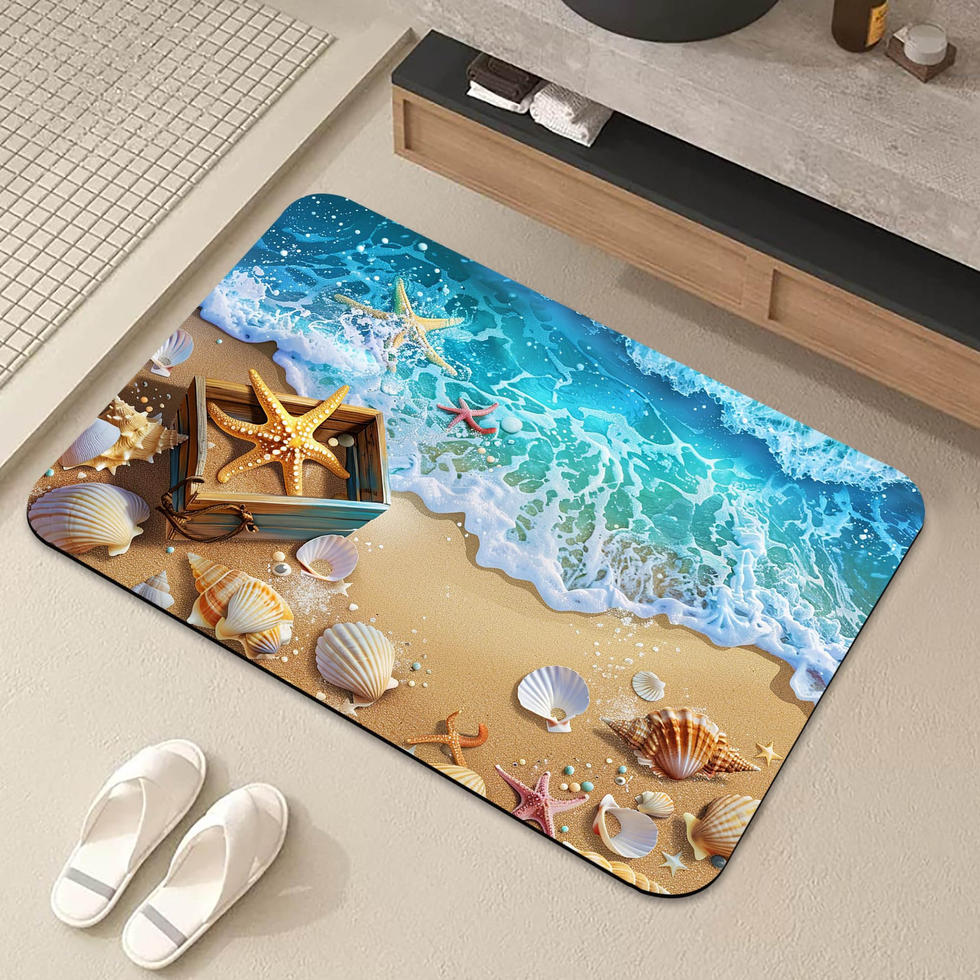 YCT - Bath Rugs for Bathroom - Non Slip Bathtub Mat - Absorbent Bath Mat Quick Dry - Shower Mats for in Front of Bathtub Shower Room Sink, 15.7" x