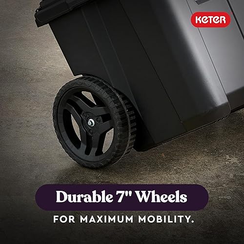 Miniatura 5 de Keter Stack-n-Roll 2.0 Organizador modular de herramientas para almacenamiento de garaje y bricolaje, sistema de caja de herramientas de resina de 4