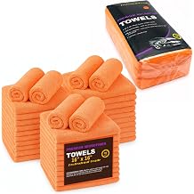 Orange Large Microfiber Cleaning Towels, 36-Pack Dual-Sided Ultra Soft Plush Washcloth, Professional Grade Premium Microfiber Detailing Cloths, Car, Household and Commercial Orange, 16" x 16"