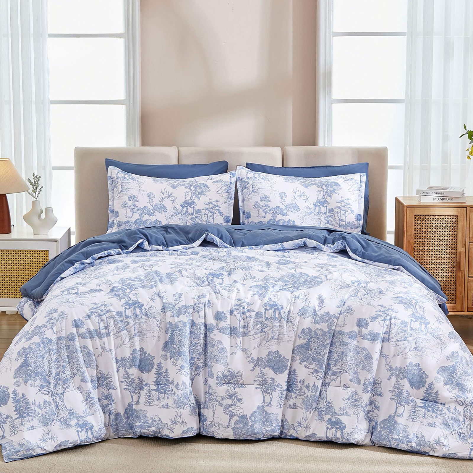 DJY Blue Botanical Comforter Set