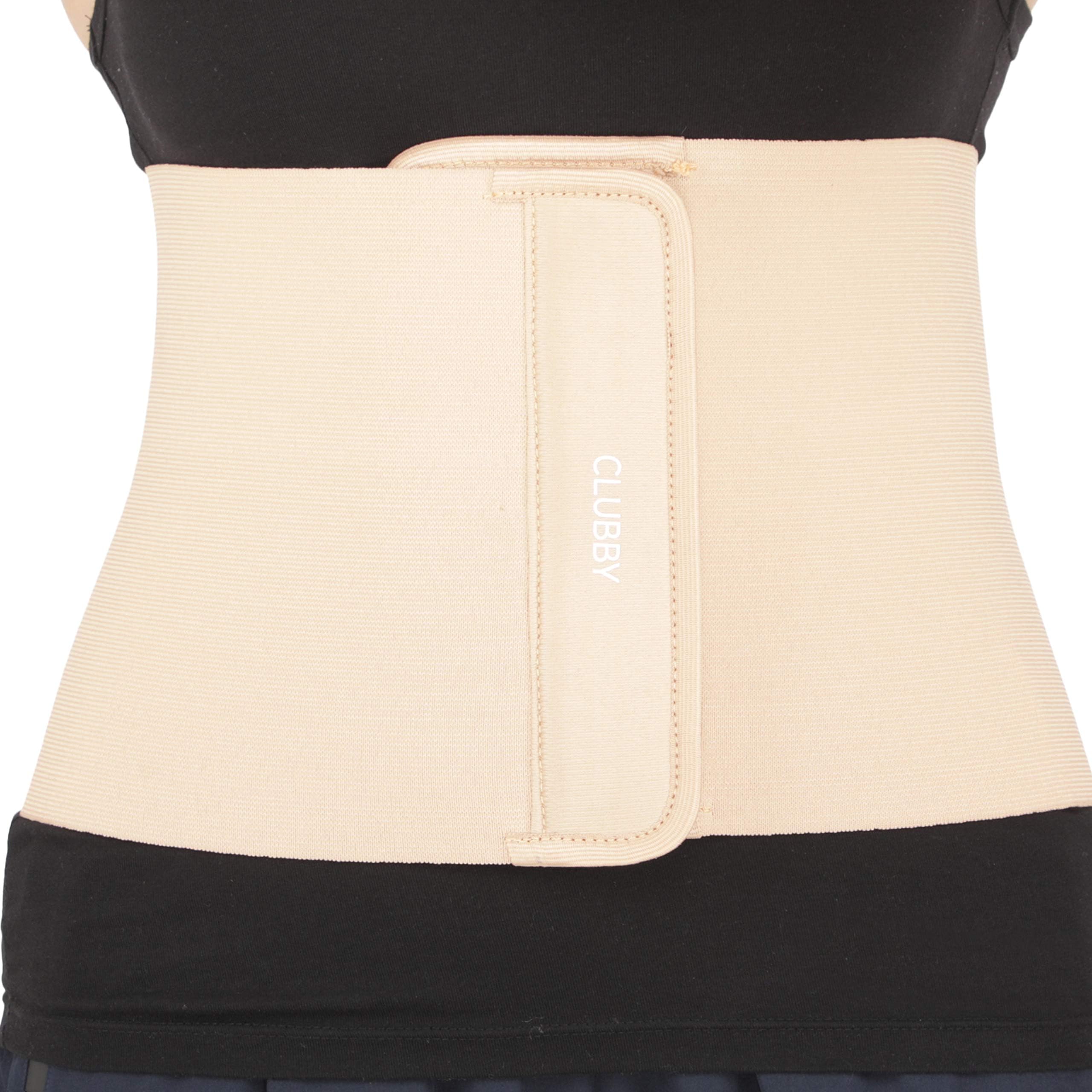 Clubby 8-inch Beige Abdominal Belt After delivery for Tummy Reduction,Belly Trimmer Fat Reduction Abdominal Binder. (Beige, XXL)(42-46) Inch Waist