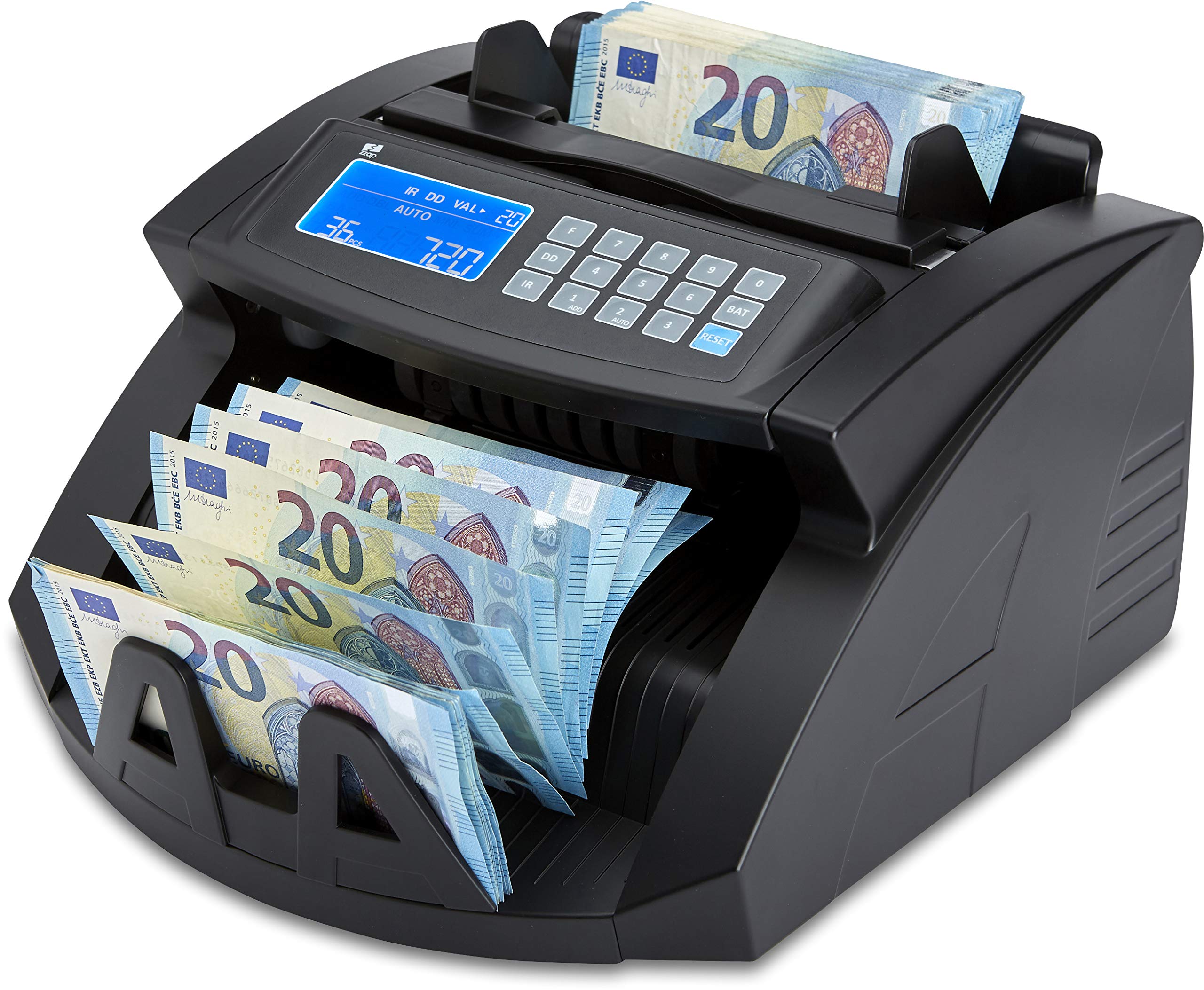 ZZap NC20 Contabanconote - Conta 1.000 banconote al minuto, Conteggio in lotti, conta tutte le valute del mondo e altro ancora!