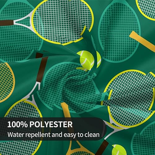 Miniatura 8 de Raquetas de tenis y pelotas de mesa redonda de 60 pulgadas - Mantel decorativo impermeable para mesa de comedor