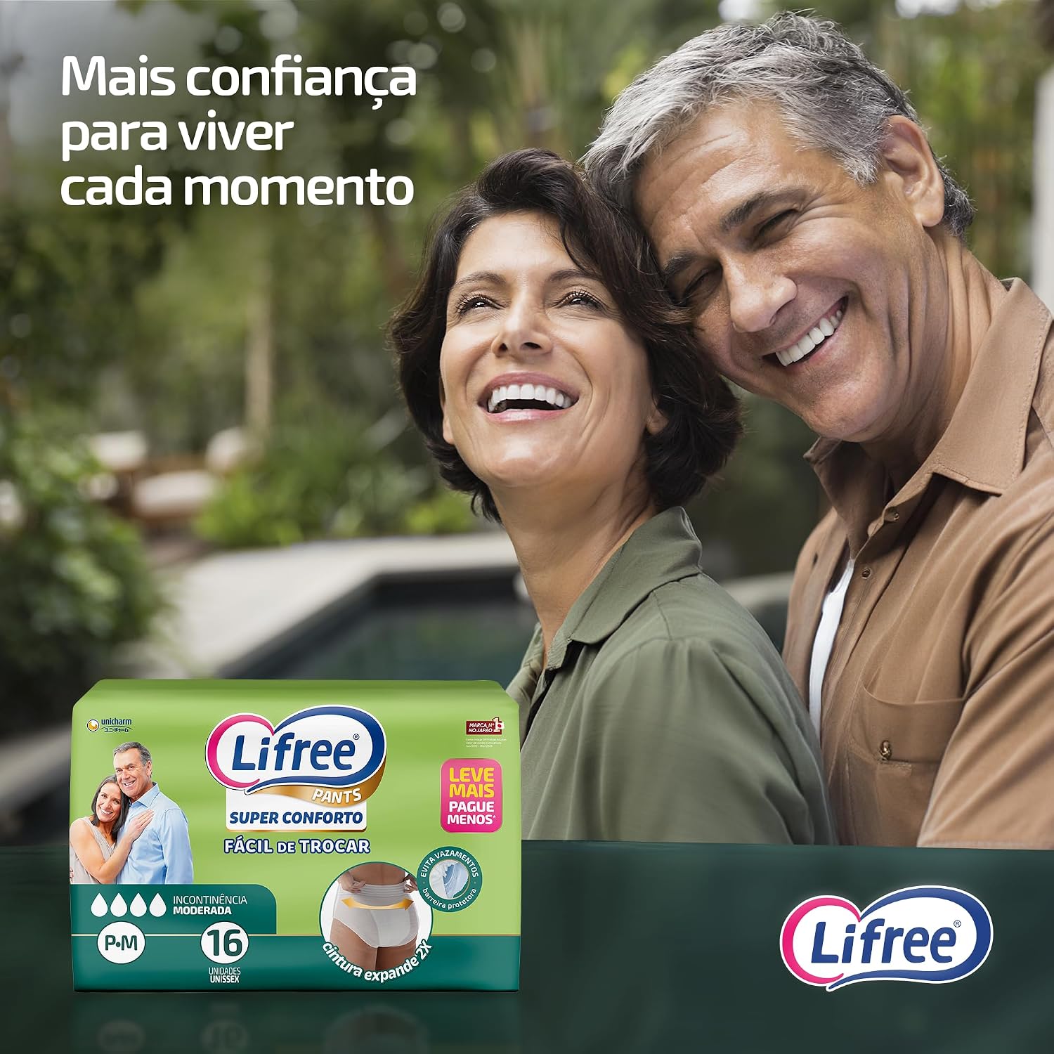 Lifree Fralda Geriátrica Tipo Calça Super Conforto P/M 16 Unidades