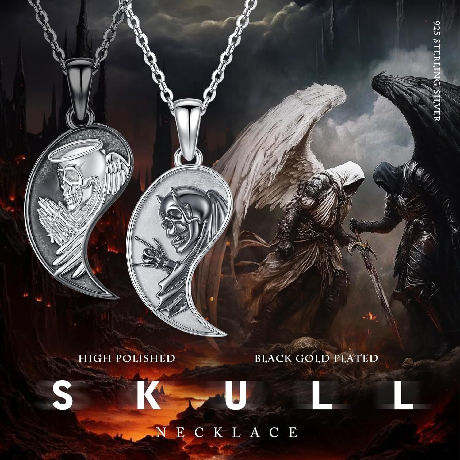 Yin Yang Necklaces 925 Sterling Silver Friendship Sun Moon/Mountain/Dolphin/Tree of Life/Flower/Wings Pendant Necklace Moonstone Abalone Opal Jewelry for Women Men Couples - Image 6