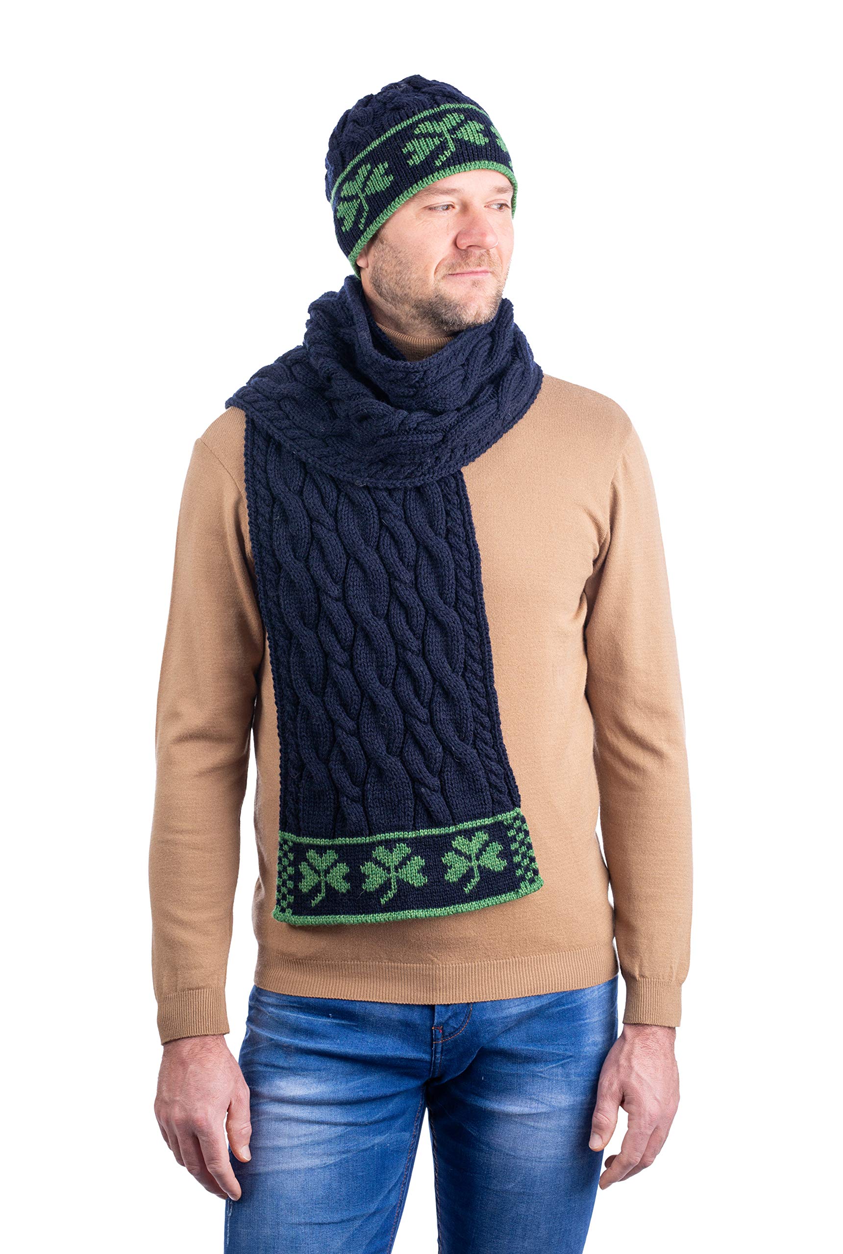 SAOL - 100% lana merinos - cappello irlandese a maglia a treccia - Beanie per uomo