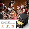 Hot air fryer 45L deep fryer Hot air without oil XL Air Fryer with viewing window LED touchscreen 8 programs air fryer 1500W Adjustable temperature control Good grilling results