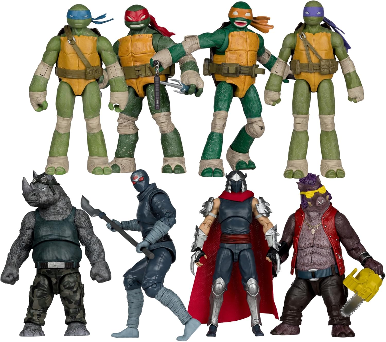 Toys Teenage Mutant Ninja Turtles Page Punchers 5-Inch Action Figures (Full-Set) Bundle (8 Items)