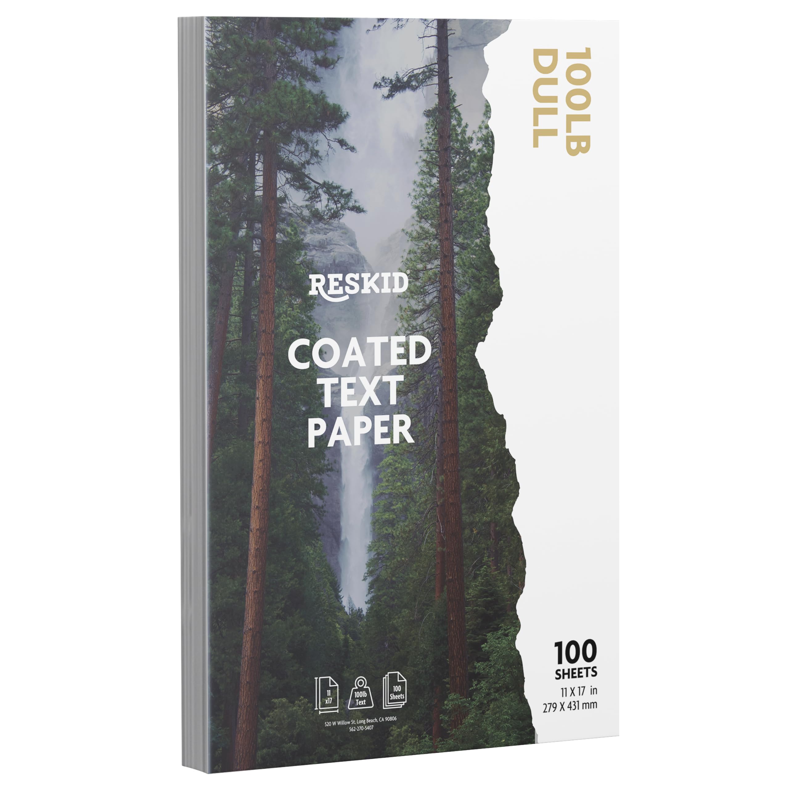 Double-Sided 100lb Dull Text Digital C2S Paper – Perfect for Color Laser Printing, Design Proposals, Flyers, Brochures | 11 x 17 | 100lb Matte Text |