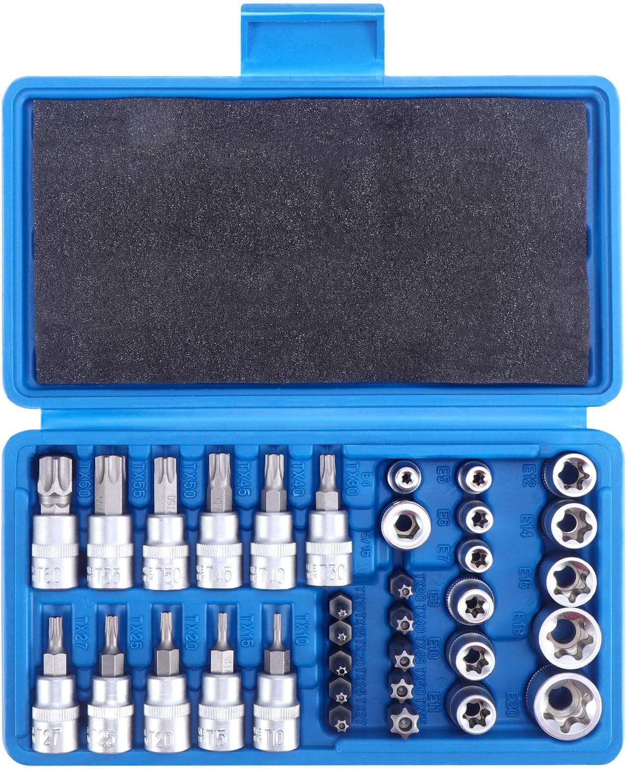 35tlg. Torx Steckschlüssel Satz I E4-E20 Nüsse Set Nusssatz I T10-T70