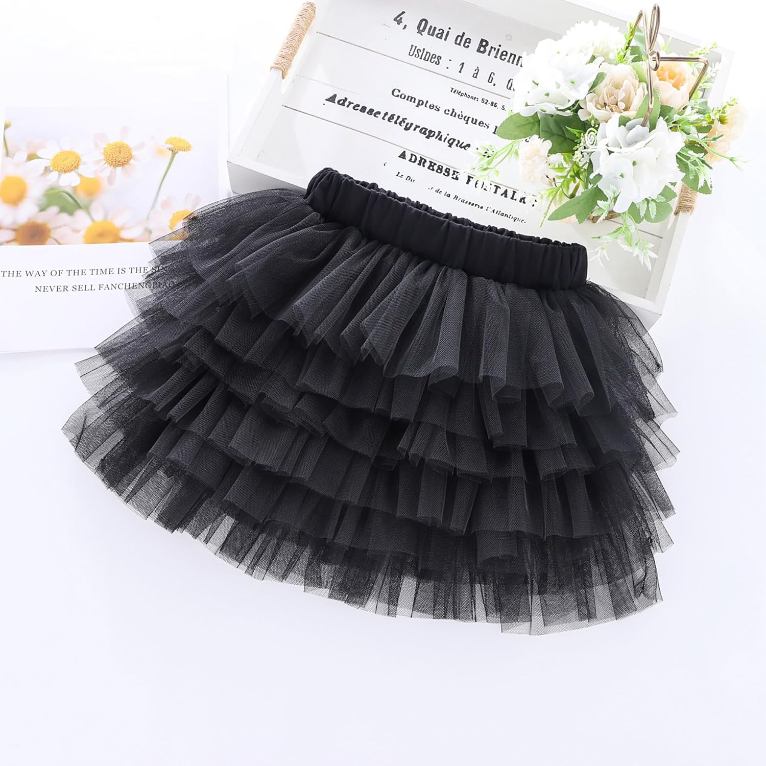 LYSMuch 12M-4T Baby Girl Tulle Skirt Toddler Tutu Skirt Six-Layer Birthday Outfit - Image 3