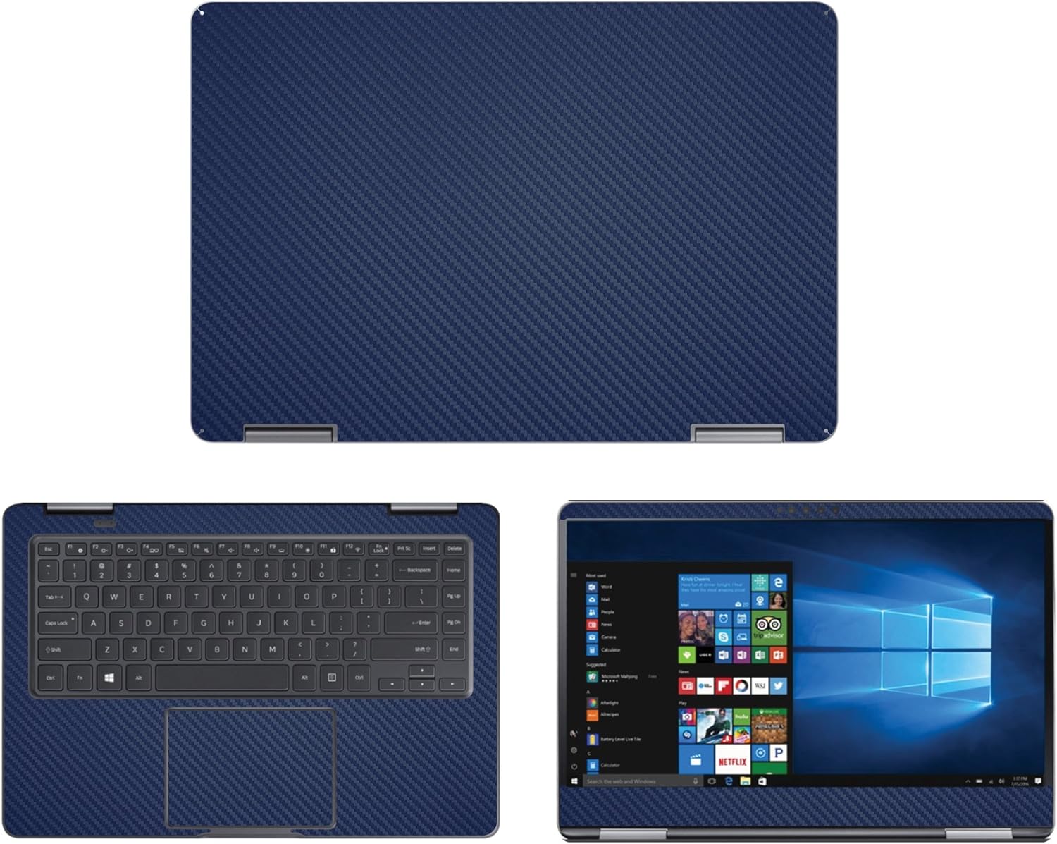 Decalrus - Protective Decal for Samsung Notebook 9 Pro NP940X5M (15.6" Screen) Laptop Blue Carbon Fiber Skin case Cover wrap CFsamsungNtBk9pro15_np940x5mBlue