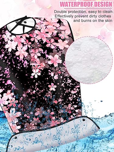 Miniatura 2 de Eurzom Paquete de 6 baberos para adultos para mujeres y hombres mayores, baberos reutilizables para adultos para comer con recogedor de migas