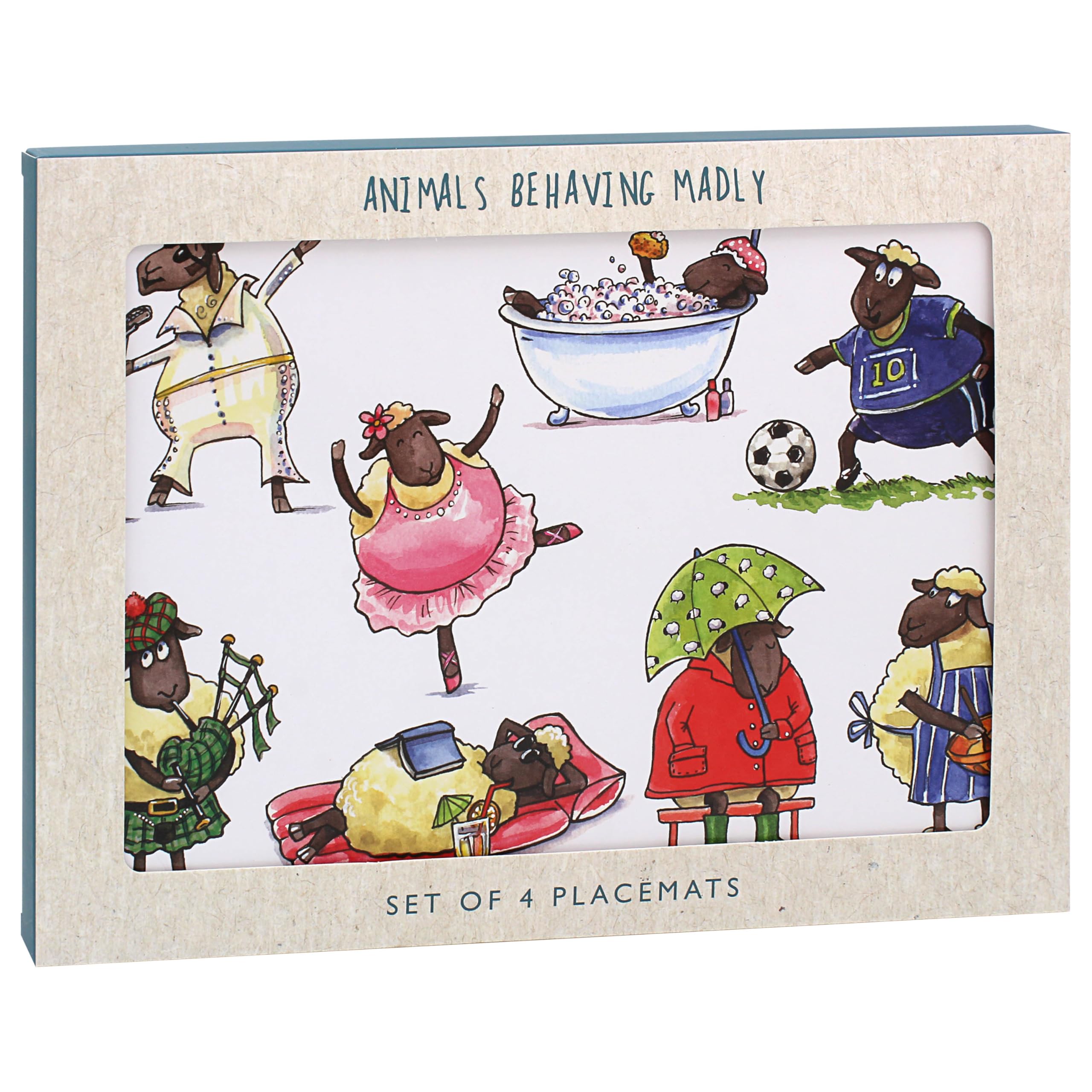 The Leonardo Collection Finola Stack Sheep Placemats Set of 4 For Dining | Ideal Kitchen Mats Non Slip Washable Place Mats For Table | Easy to Clean Table Mats For Dinner Plates & Any Time Meal