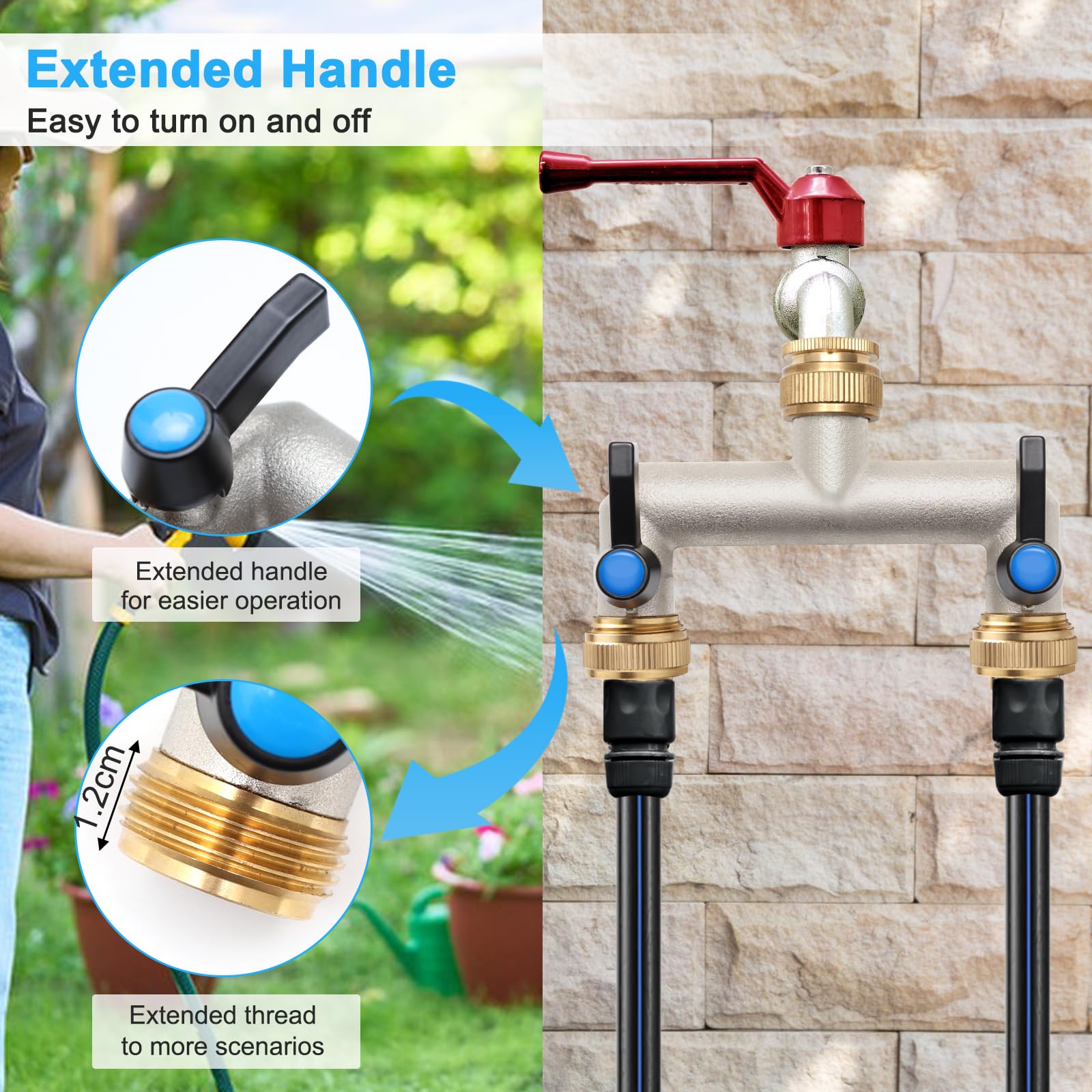 Distributore acqua a 3 vie, rubinetto in ottone 3 vie, distributore