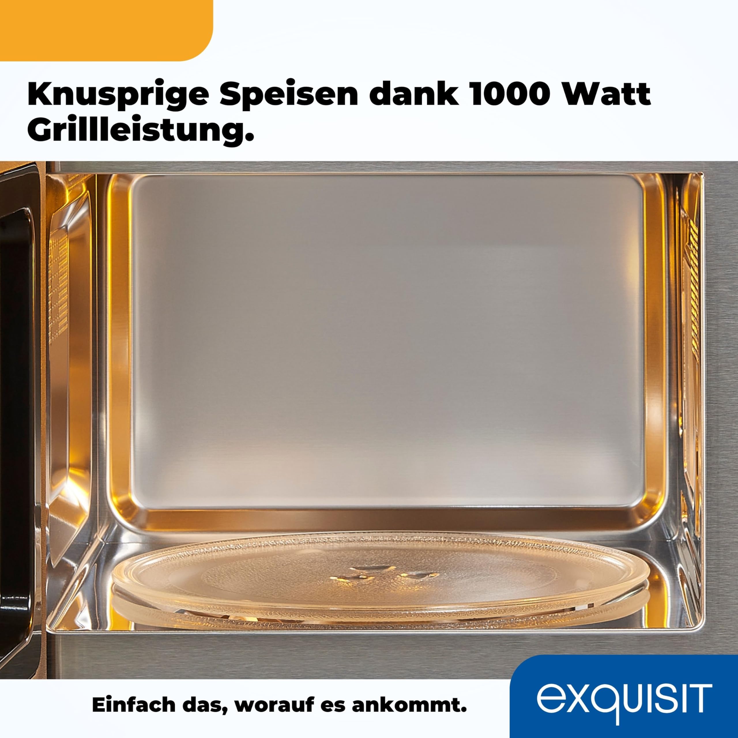 Exquisit Kuchenka mikrofalowa do zabudowy EMW 1770-G-D-030 czarna | 700 W | 1000 W funkcja grillowania | timer