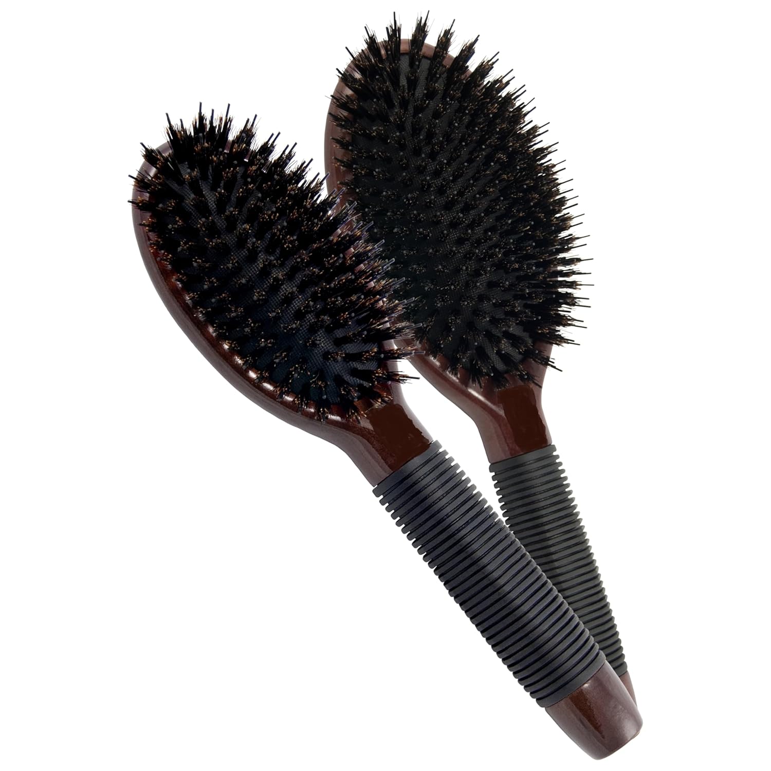 Dog Cat Grooming Brush Deluxe Durable Maple Ergonomic with Rubber Grip Anti Static Ionic Boar Nylon Bristle (Large)