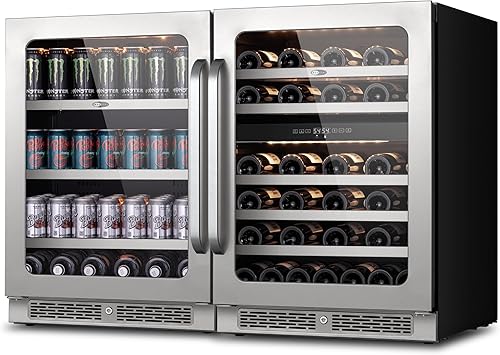 Miniatura 12 de Refrigerador de vino de 30 pulgadas, paquete de enfriador de vino integrado o independiente con puerta de vidrio, gran capacidad para 58 botellas,