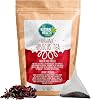 Organic Hibiscus Tea Bags 20 Count – Compostable Pyramid Bags – Soil Association Certified – Natural Hibiscus Powder – Made in Britain by The Natural Health Market
