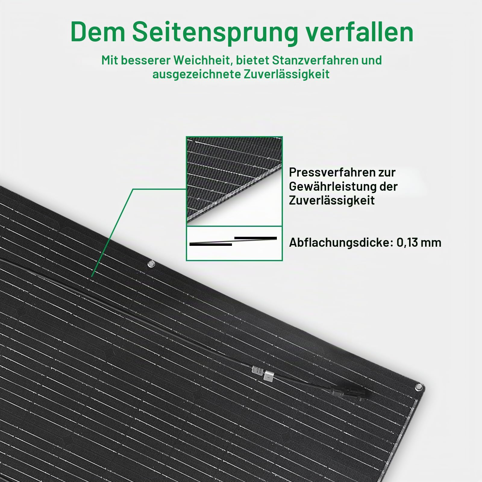 100W 12V Flexibles Solarpanel etfe Monokristallines Solarladegerät Wasserdichtes und ultradünnes Solarmodul für Wohnmobile, Boote, Häuser und unebene Oberflächen (100Watt)