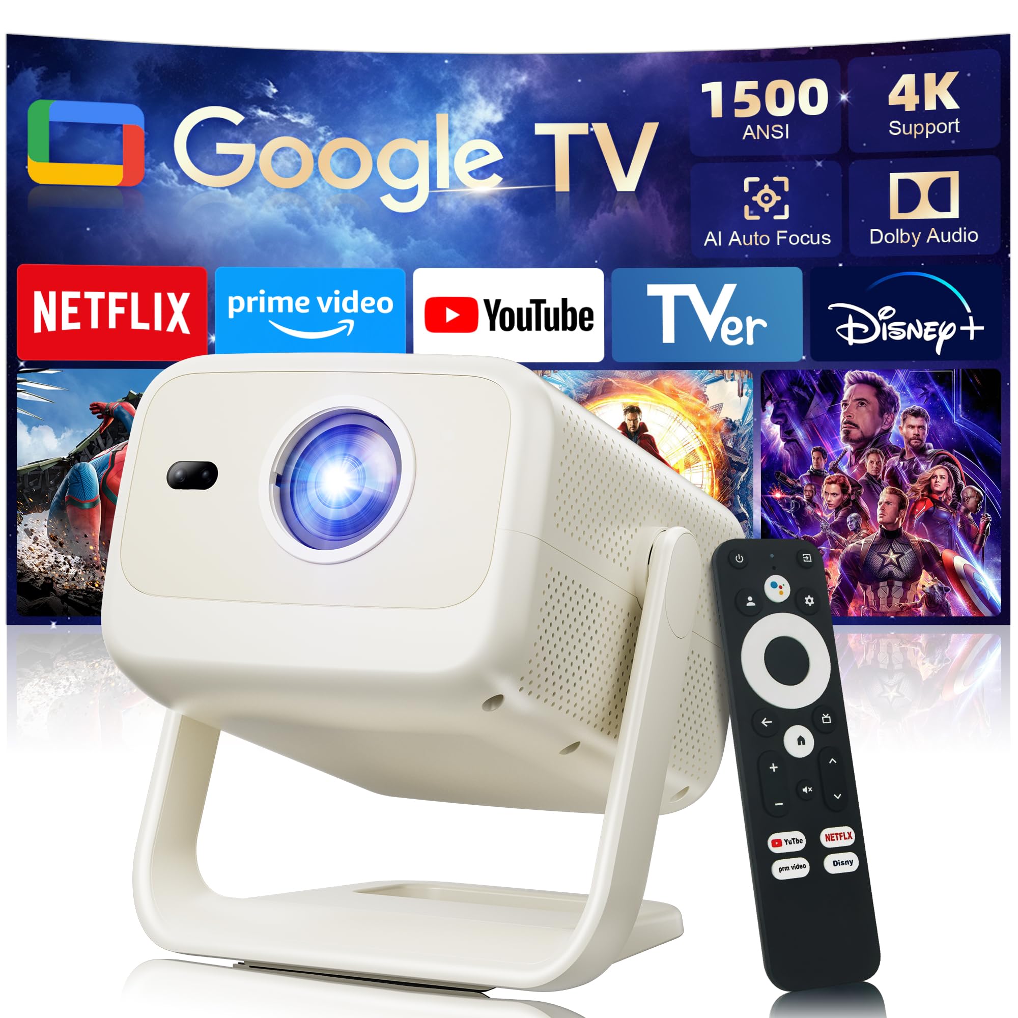 Amazon.co.jp: 【1500ANSI/公式Google TV/音声制御/超短焦点