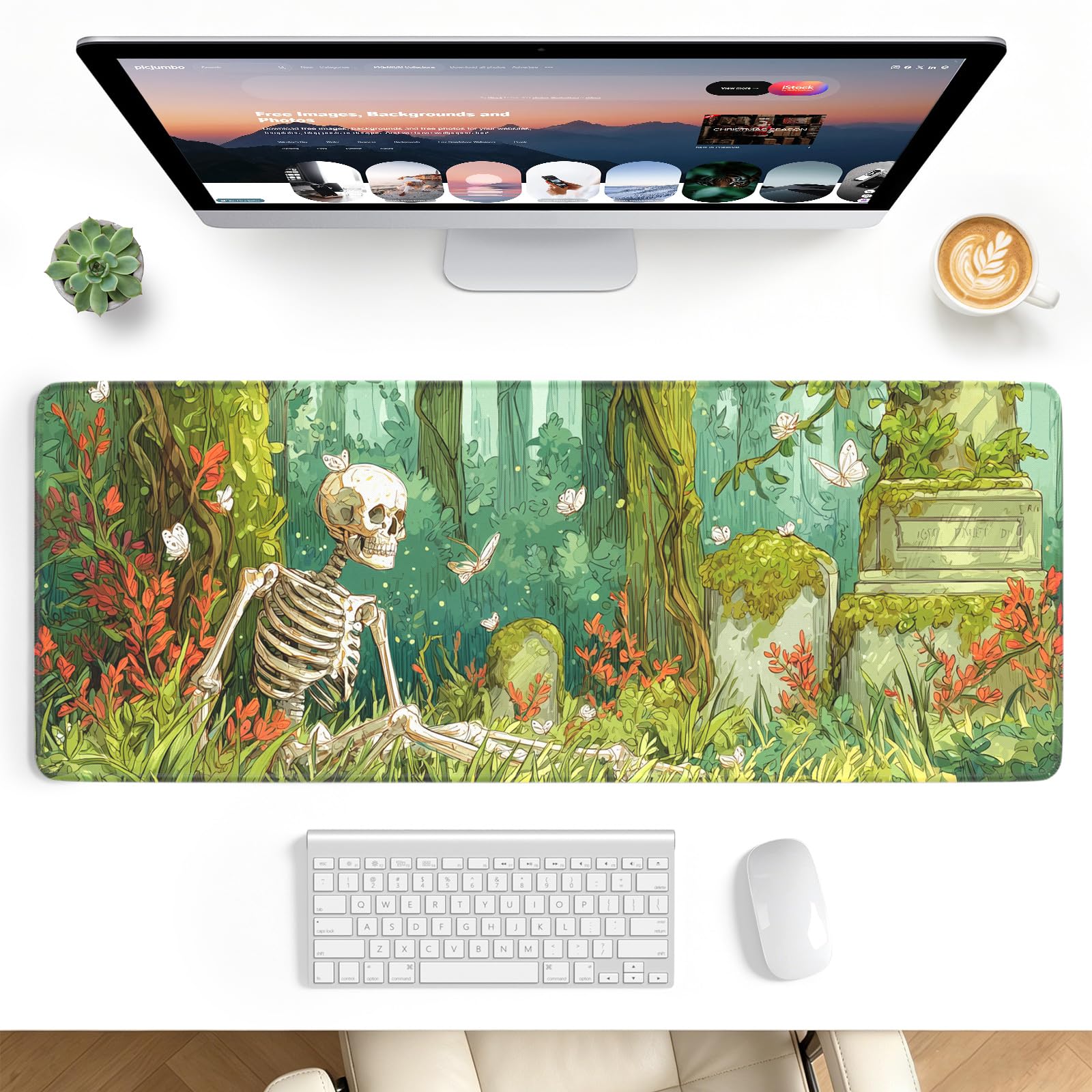 Stanploe Gaming Mouse Pad, Extended Desk Mat, Stitched Edges, Non-Slip Base