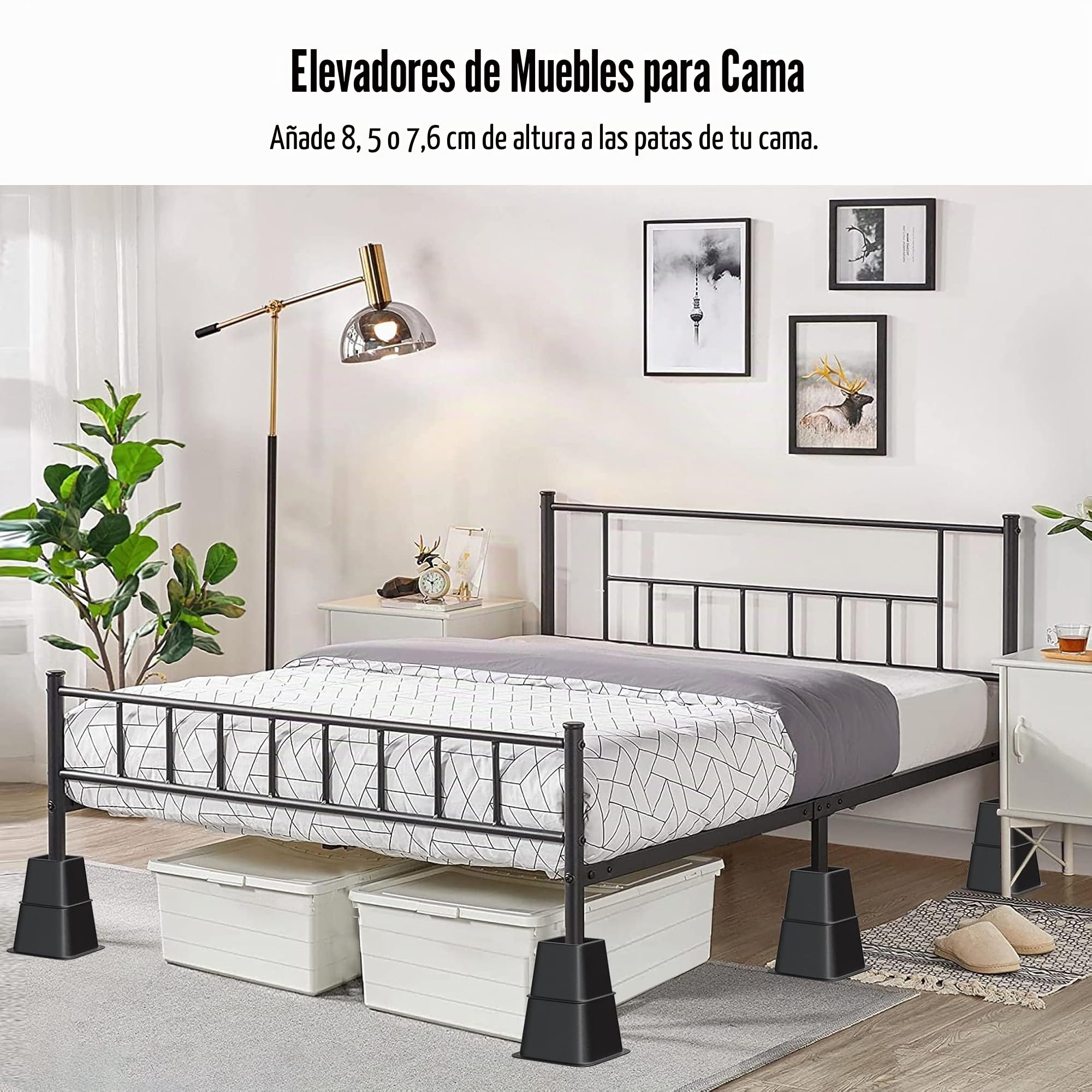 Lufia Elevador de muebles de cama resistente ajustable para sofá, mesa, sofá, silla o escritorio, soporta hasta 0,6 kg